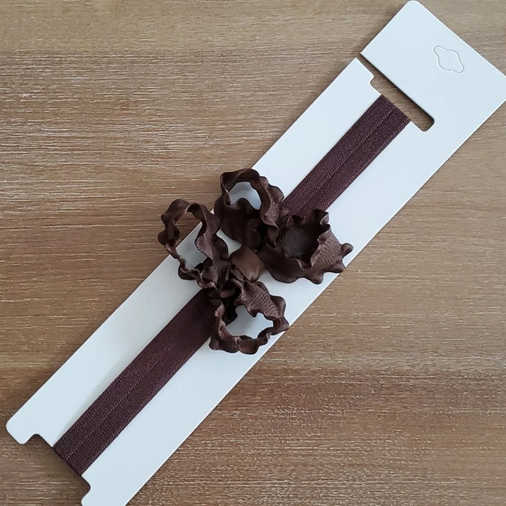 Shimmy Shimmy Brown Ruffle Bow Headband Baby Toddler NWT Made in USA